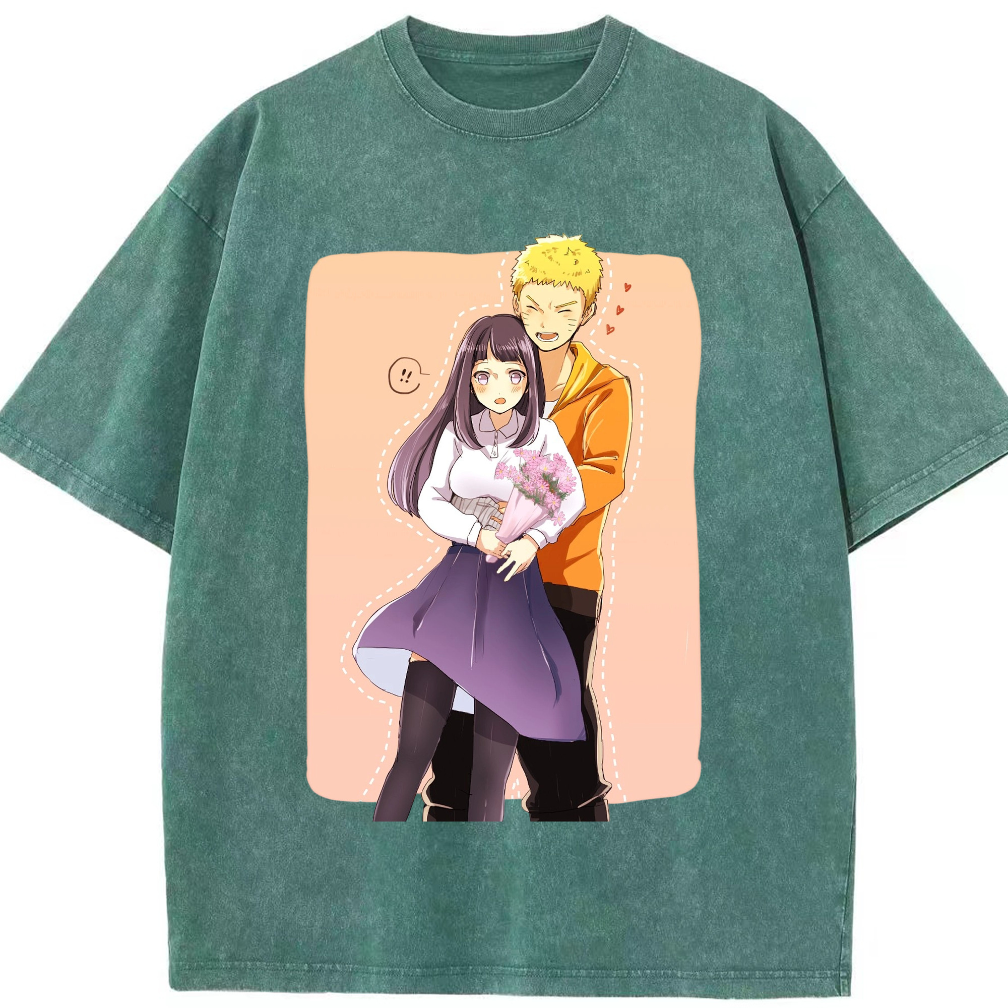 （画像用） NARUTO -ナルト- 日向ヒナタ Hyūga Hinata 綿100% ヴィンテージ風 半袖Tシャツ（フロントプリント）